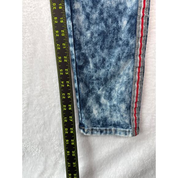 Denim & Rivets Acid Wash Track Stripe Jean Size 15 Retro Grunge Streetwear Denim - Picture 5 of 8